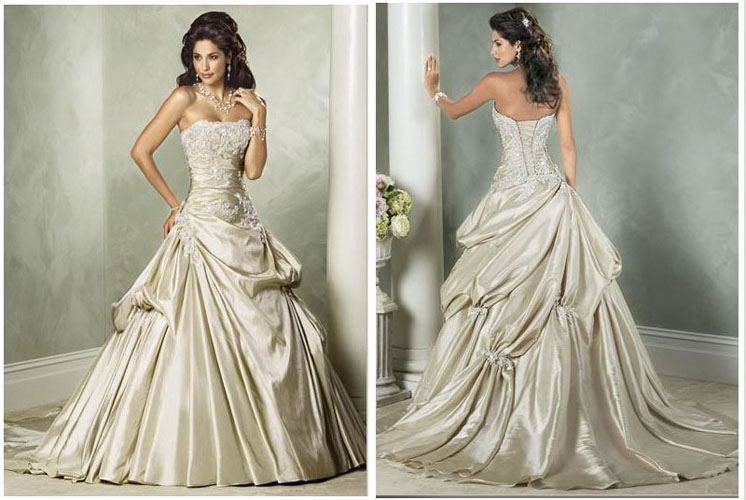 فستان زفاف بدون حمالات SW30025