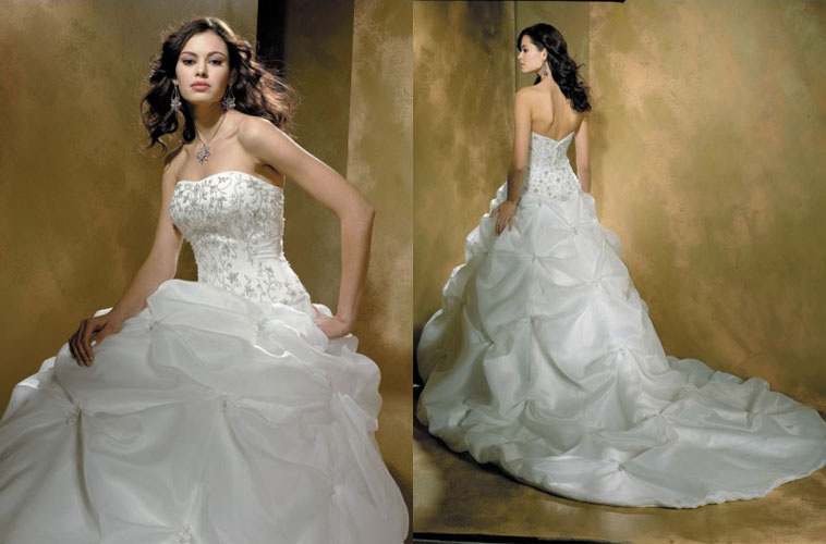 فستان زفاف بدون حمالات SW30026